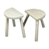 Pair of white cowbird stools