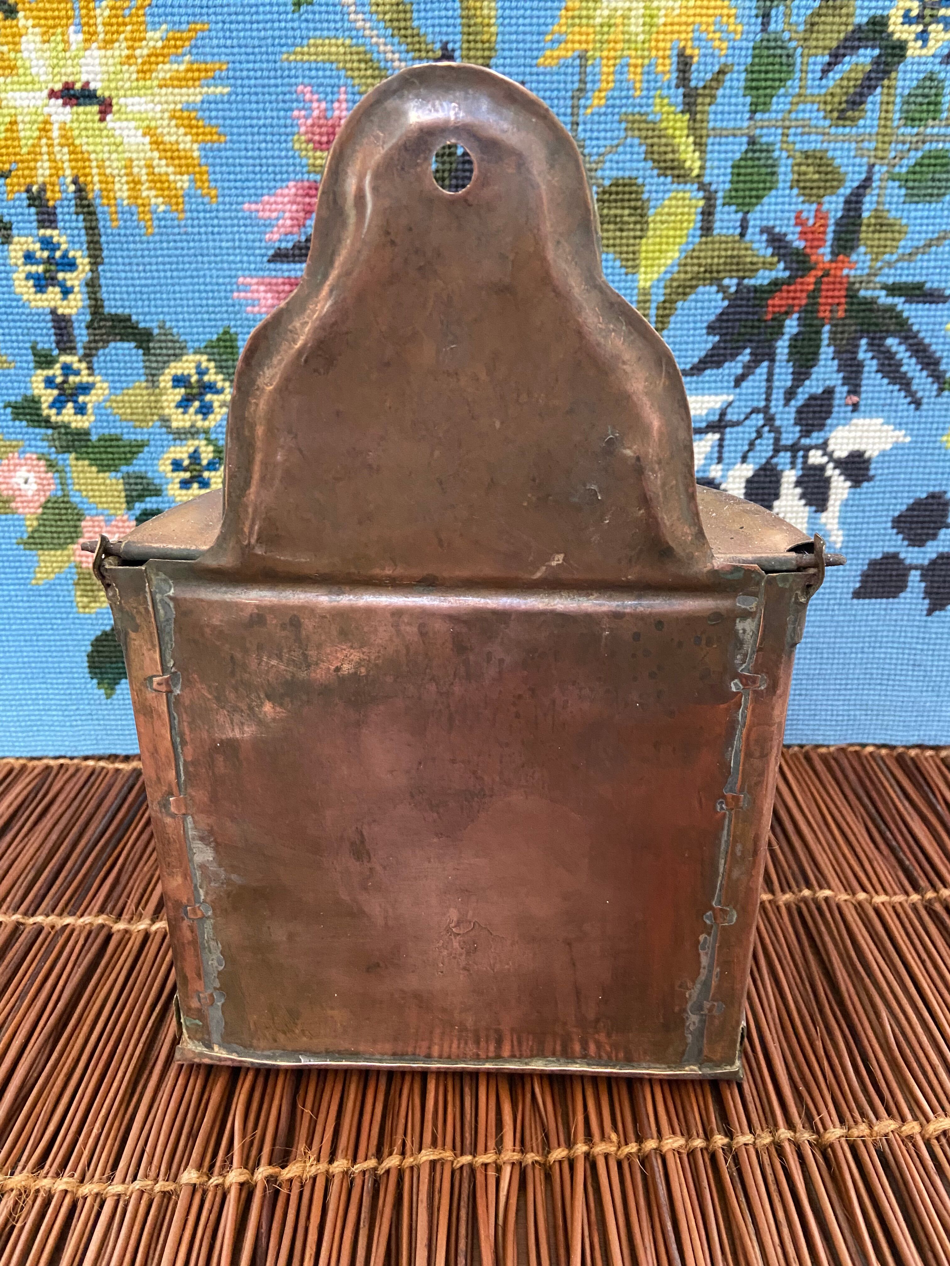 Copper and brass salt box