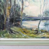 Astri Ekengren-Larsson, Swedish Modern Landscape, 1960s, Oil on Panel, Framed
