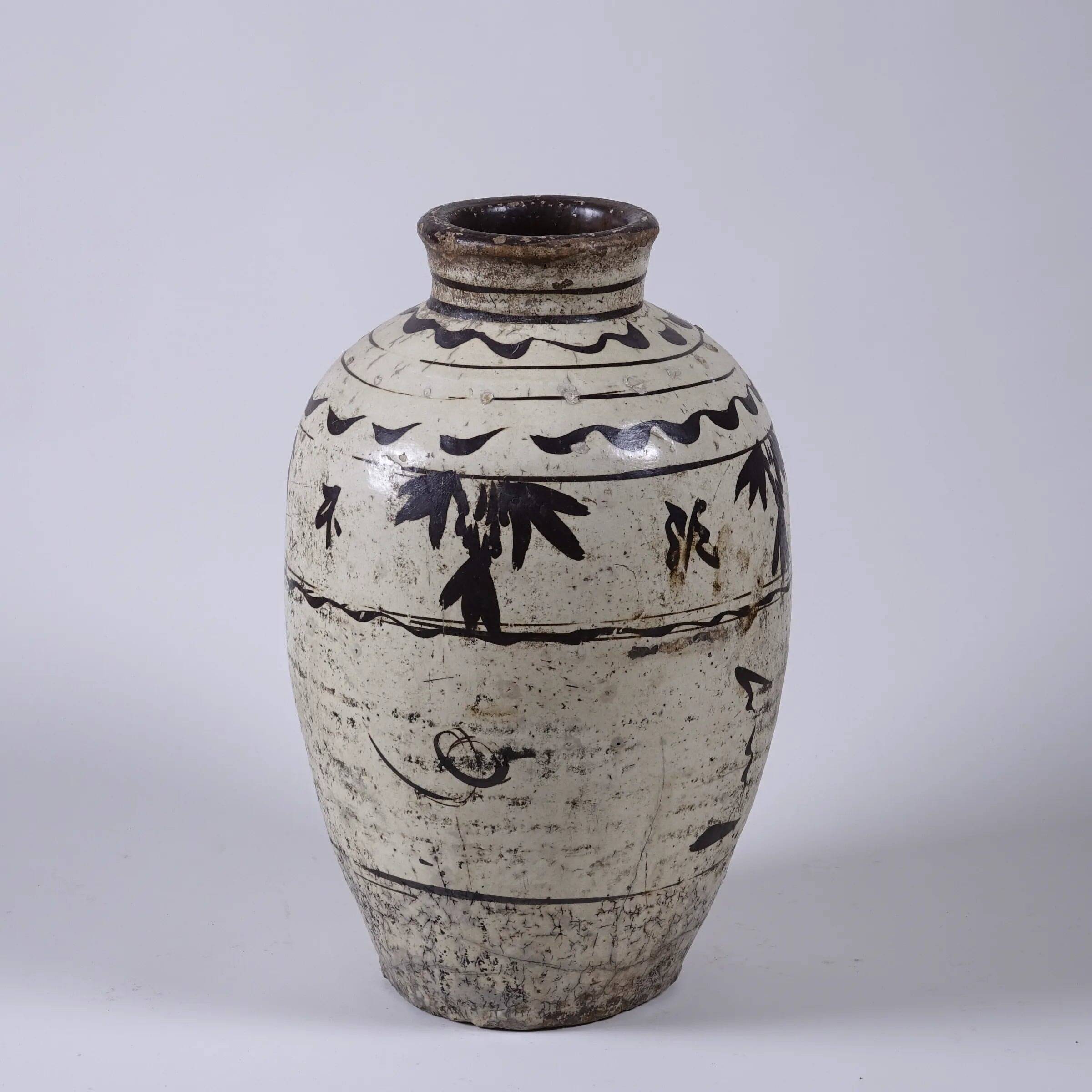 Cizhou - Chinese glazed alcohol jar no. 3