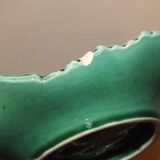 Duo dish dish in Sarreguemines cabbage leaf slip