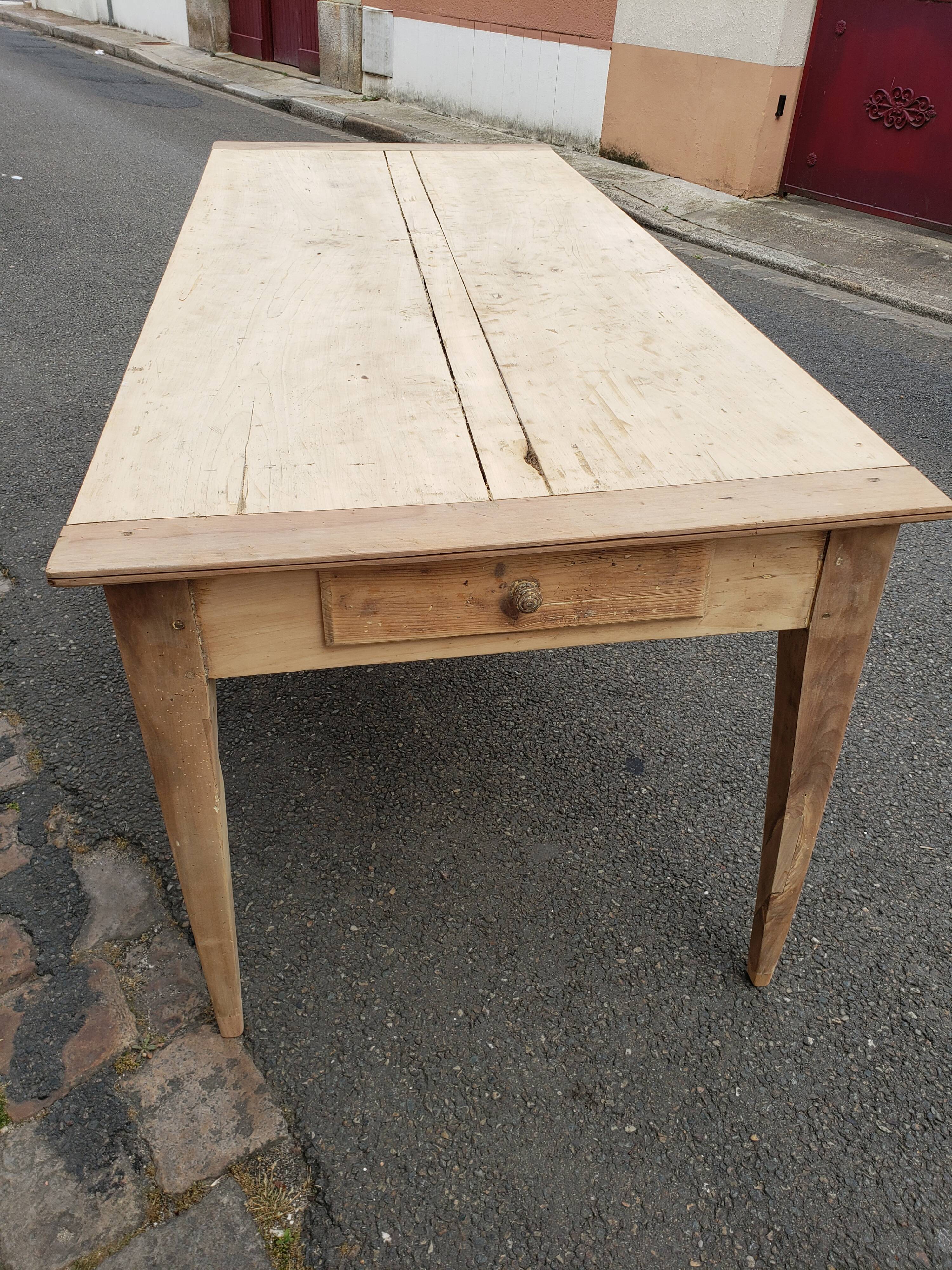 Farm table 2 poplar and chestnut drawers