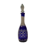 Carafe bleue à bouchon blanc XIXe