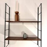 String metal shelf with wood effect