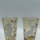 12 enamelled glasses, Mary Gregory, USA, 19th century