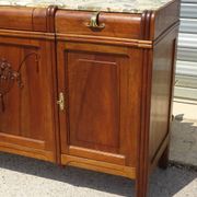 Enfilade Art Déco en noyer et plateau en marbre