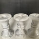 Set of 3 vintage Carrara marble candle holders