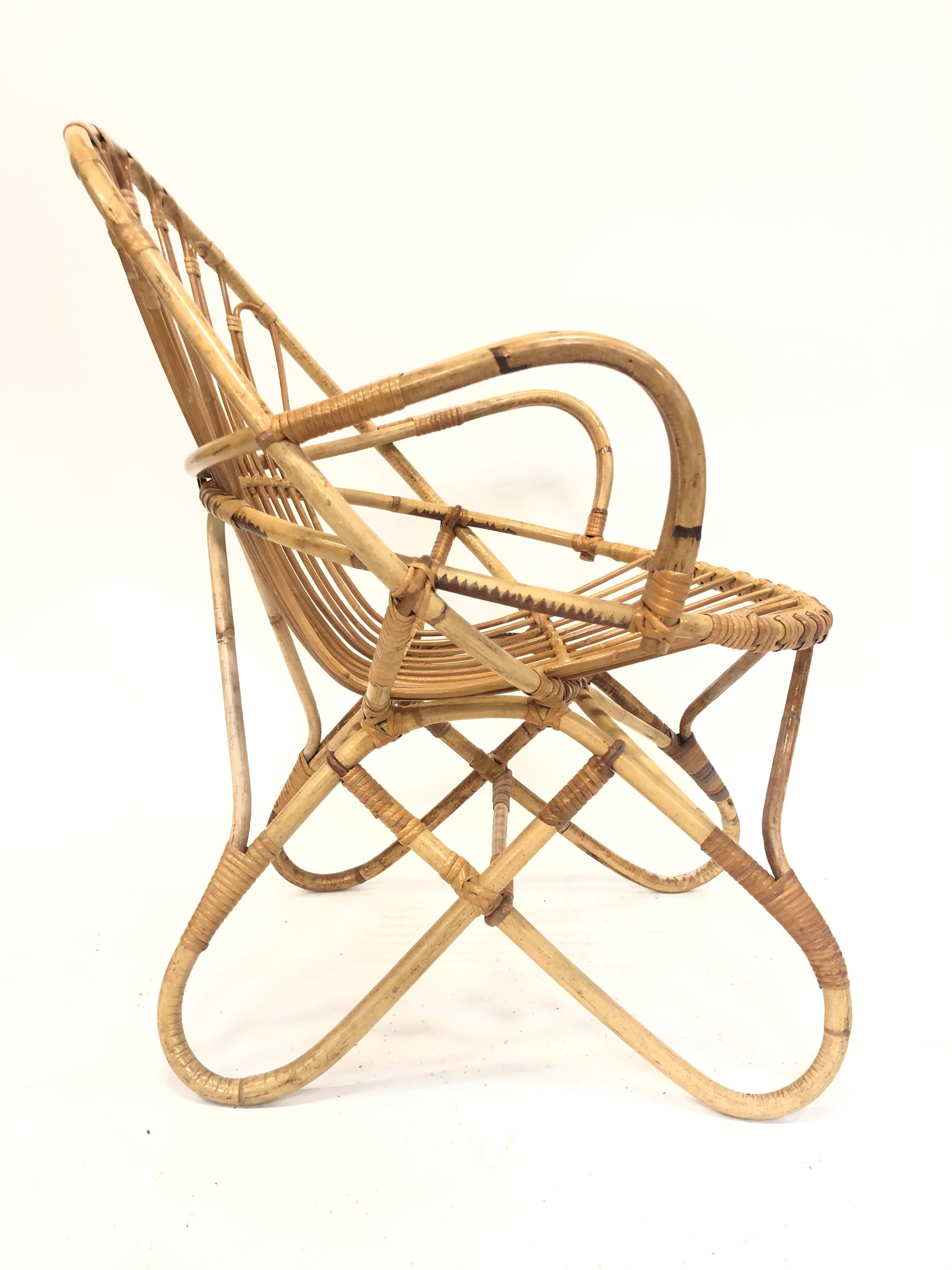 Rohe Noordwolde rattan chair, 1960, Netherlands