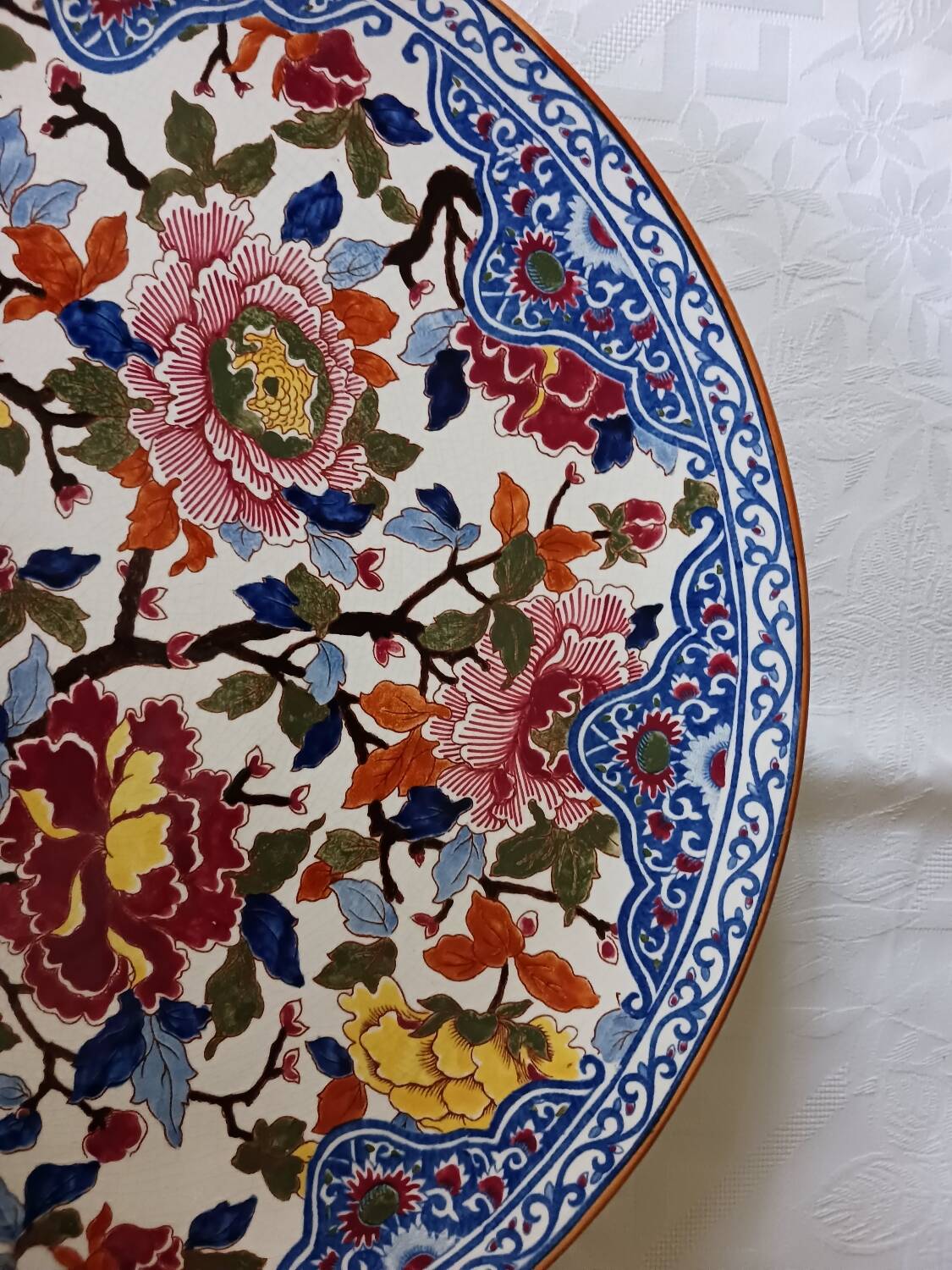 Large Gien Peony Platter