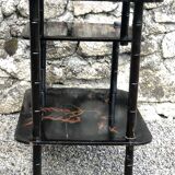 Antique chinese napoleon iii black lacquered shelf