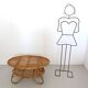 Oval Wicker Coffee Table with Lower Shelf