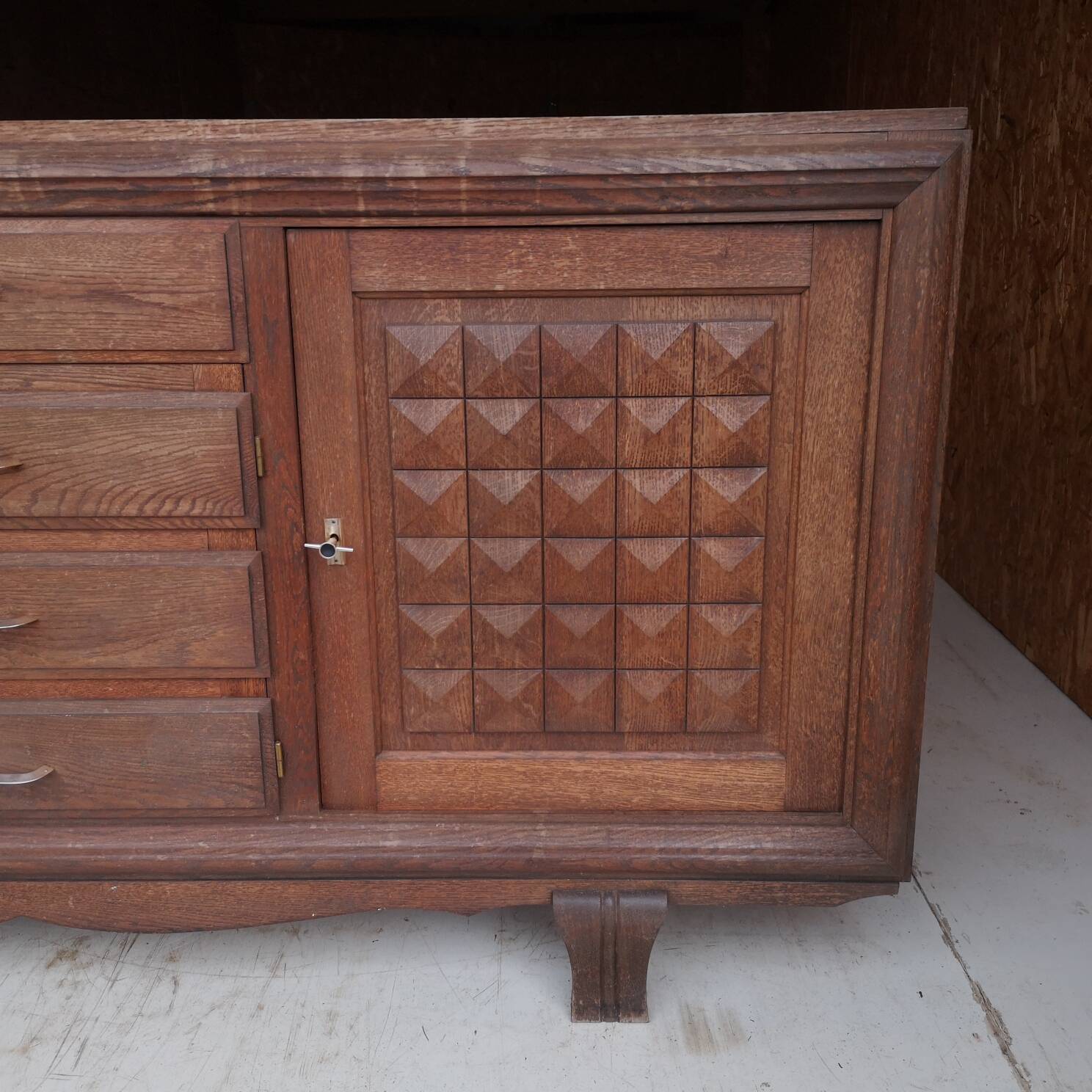 Enfilade Buffet Charles Dudouyt Art Deco 1940 - Solid Oak - Dami Top
