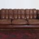 Italian voluminous leather 3-seater sofa after Rino Maturi 230 cm, 1970s