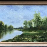 Oil on canvas: riverside