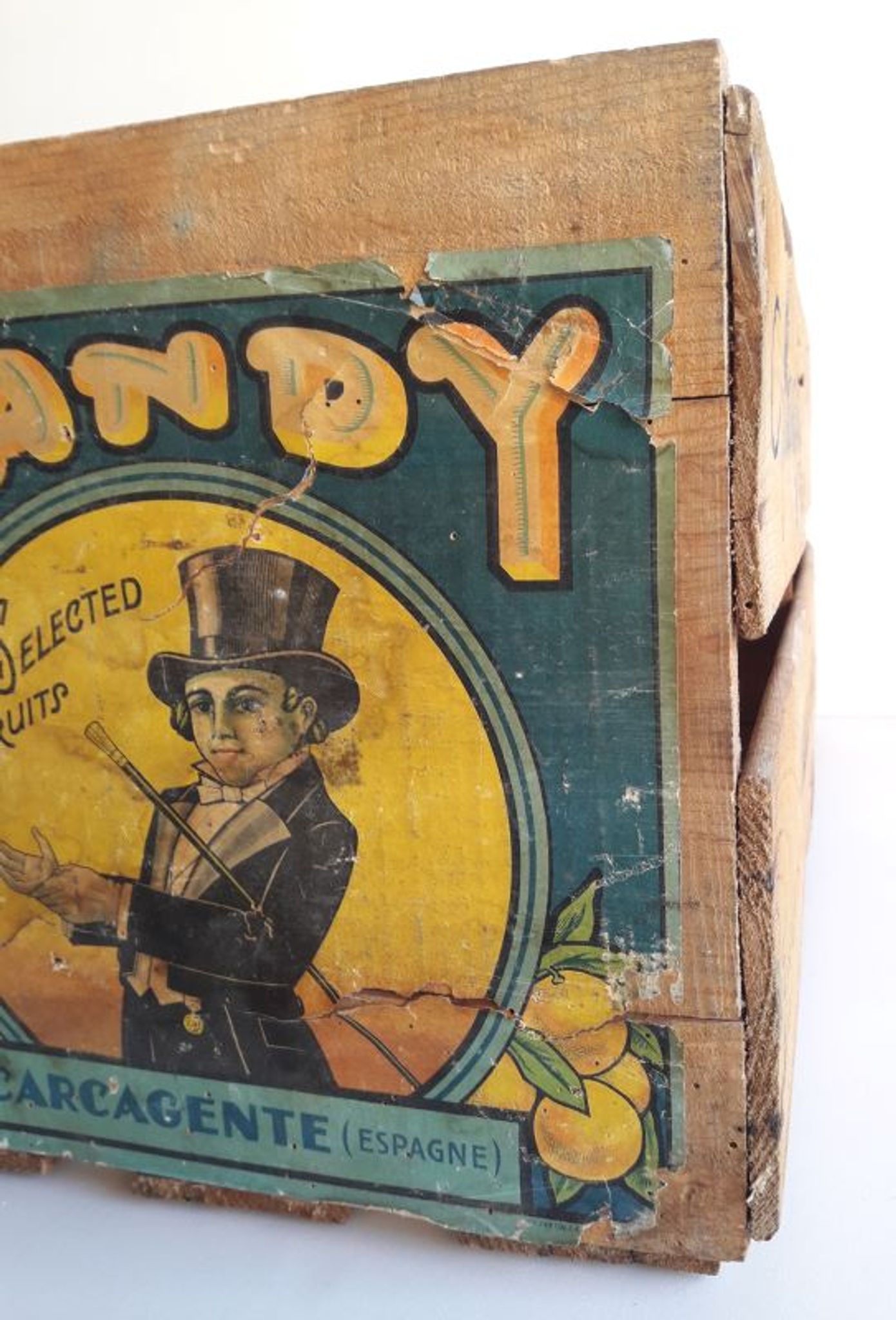 Caisse bois transport affiche colorée Magraner&Co Espana