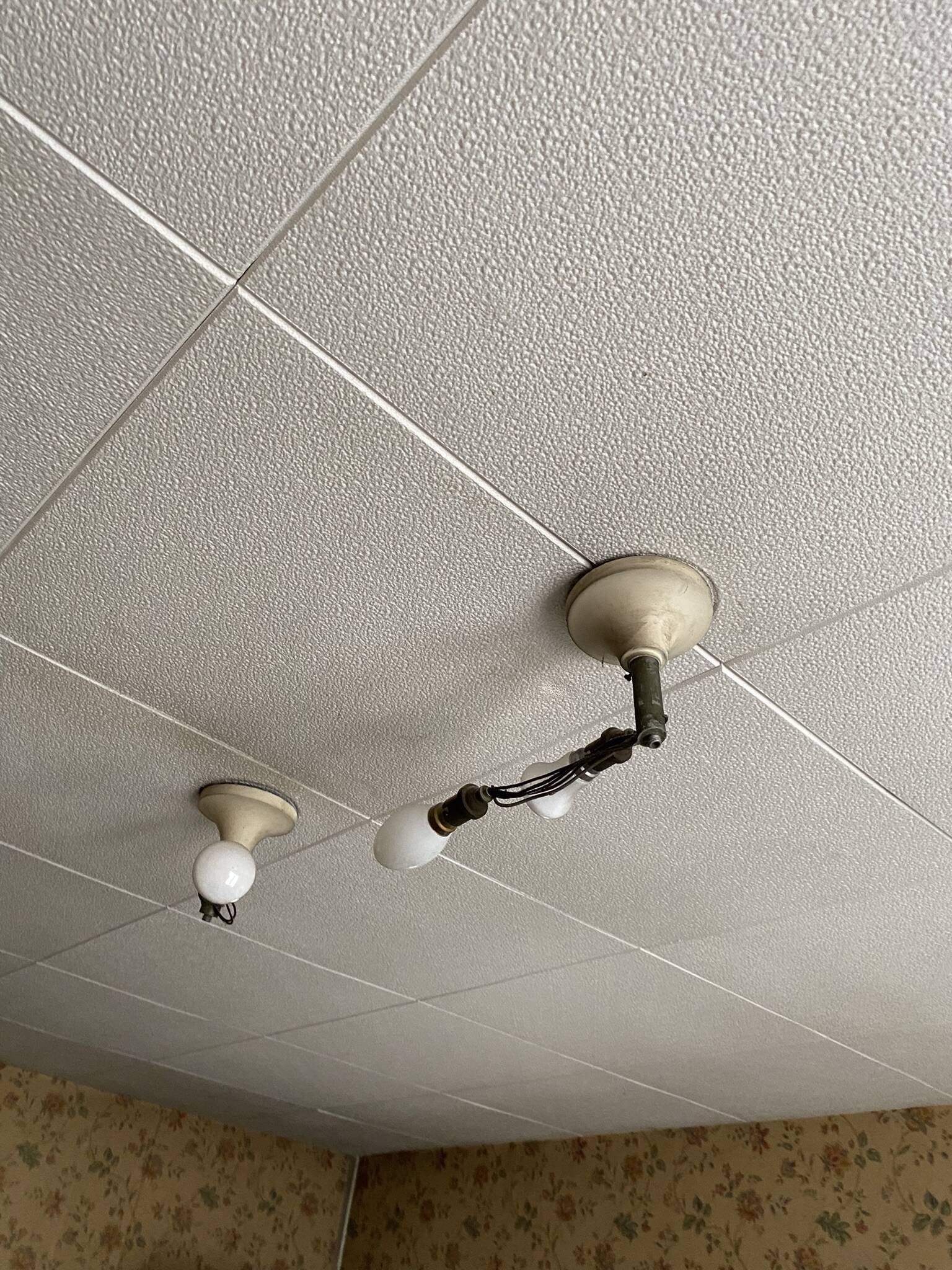 Rectangular ceiling light / chandelier in sandblasted glass and vintage Art Deco chrome