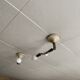 Rectangular ceiling light / chandelier in sandblasted glass and vintage Art Deco chrome