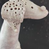 Antique zoomorphic sculpture in glazed terracotta
