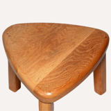 Brutalist oak organic curved oval side or nesting tables, Dutch ca 1960