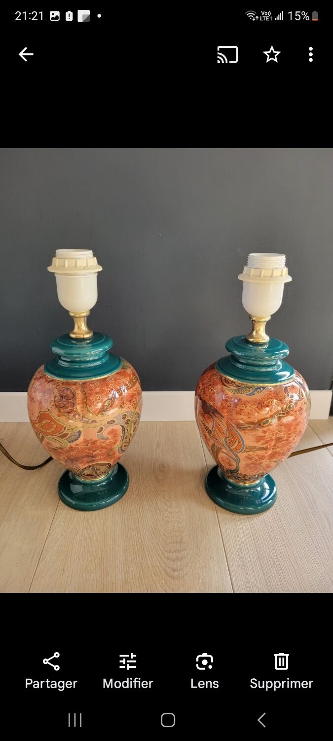 Pair of lamps - Robert de Schuytener