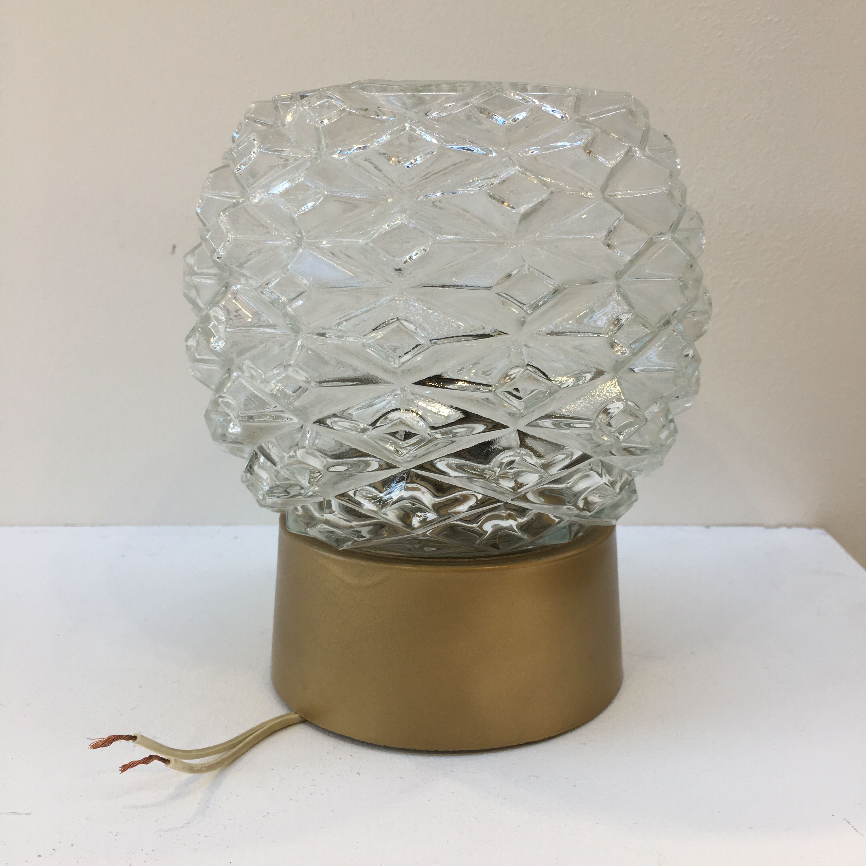 Molded glass wall lamp