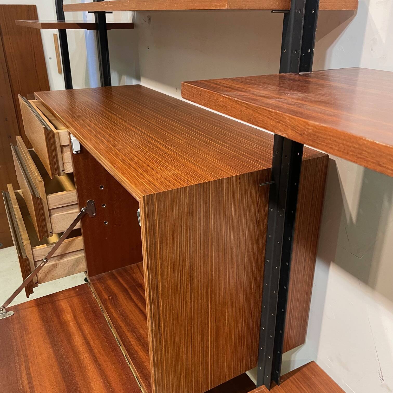 Wall Library or Floor/Ceiling in Light Walnut