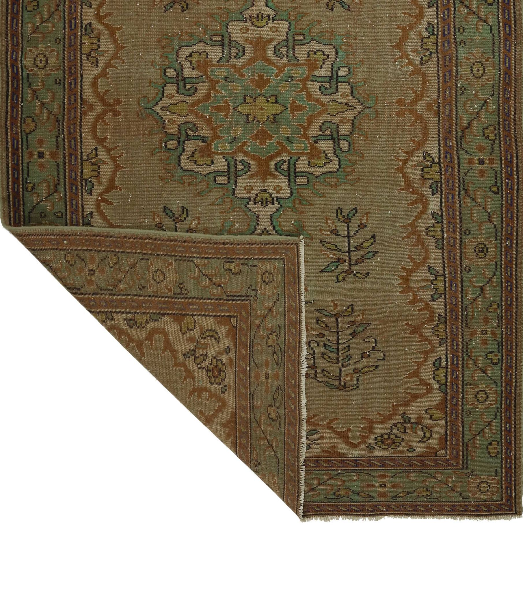 One-of-a-kind turkish handwoven vintage rug - rustic vintage charm 304x 186