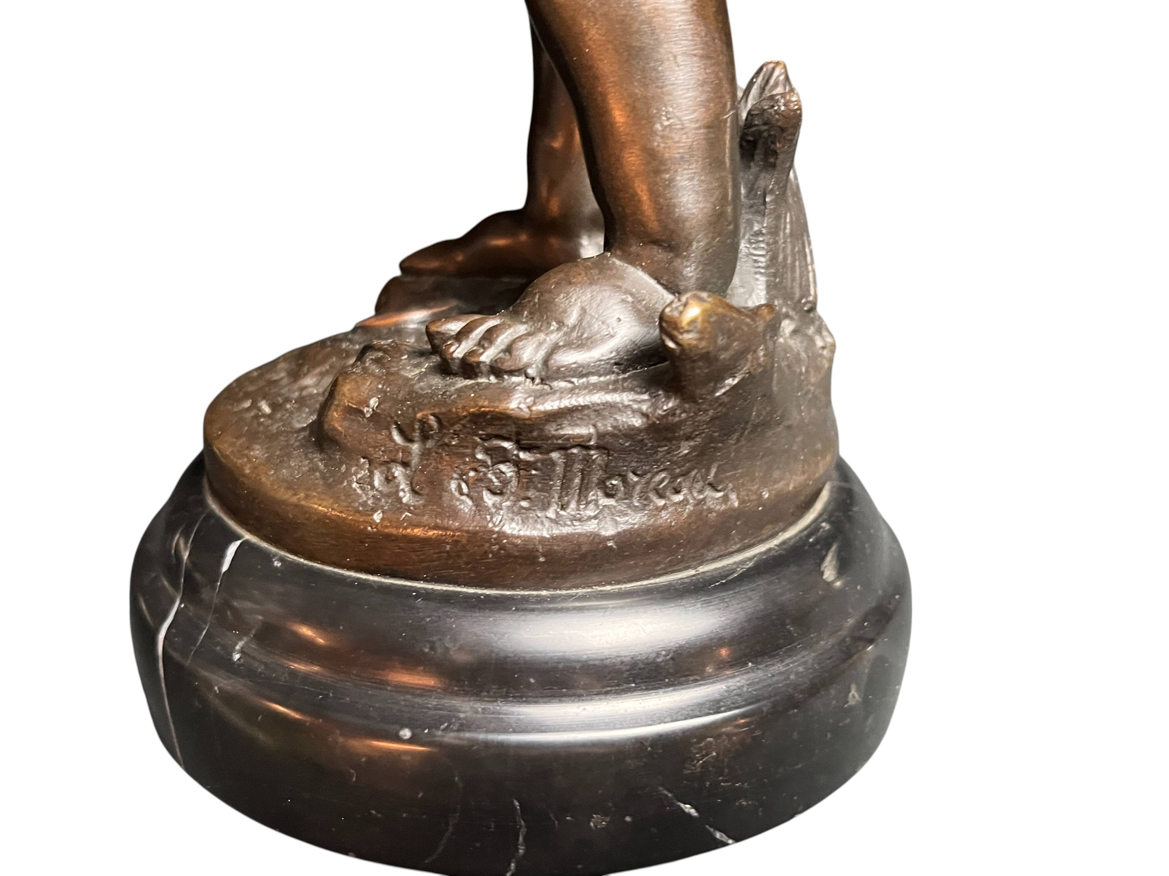 Moreau (after), bronze the angel with cymbals signed 20th century