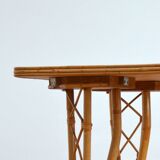 Vintage bamboo and rattan dining table 1960s