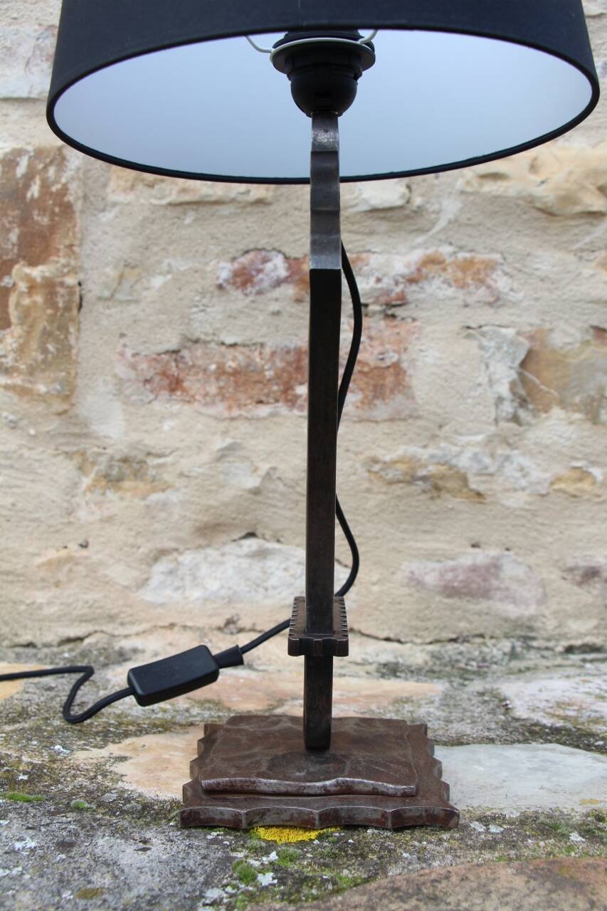 Lamp by edgar brandt in art deco wrought iron