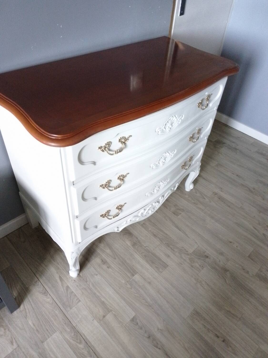 Restored chest of drawers louis xv model
