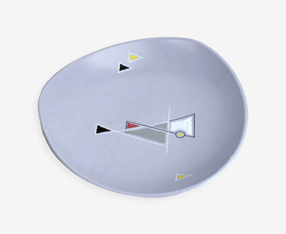 Vide poche coupe ceramique vintage années 50 gris blanc noir rouge jaune