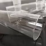 6 petites flutes anciennes en cristal soufflés à la main