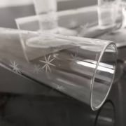 6 petites flutes anciennes en cristal soufflés à la main