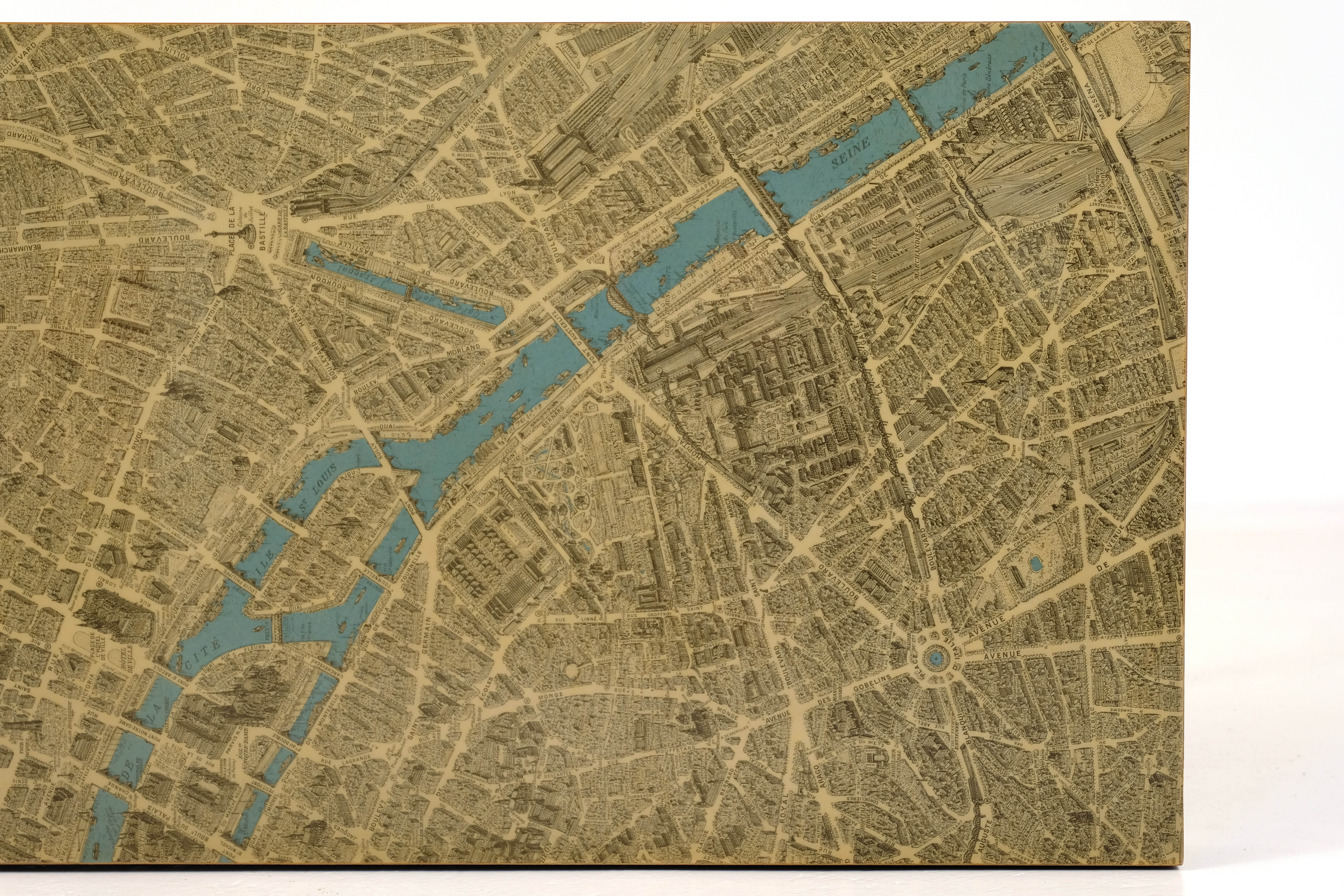 Paris 1960 plan coffee table