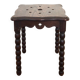 Oak stool with beaded spool legs
