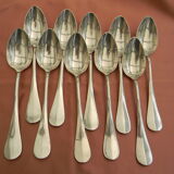 Set of 10 cutlery in silver white metal