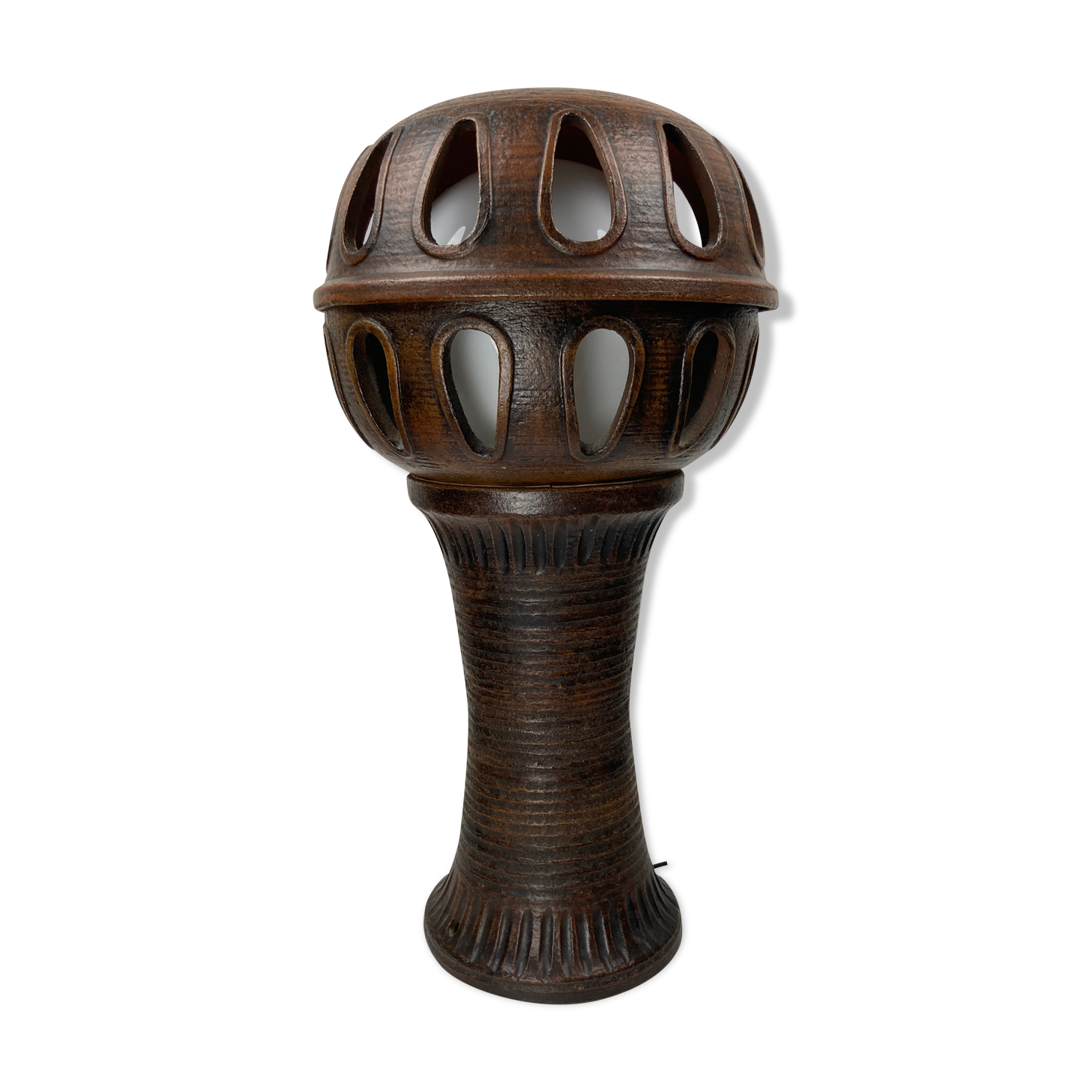 Lampadaire champignon brutaliste en céramique 100 cm, années 1960