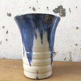Blue and white enamel vase