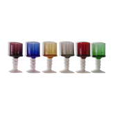 Lot de 6 verres anciens soufflés bouche fait main