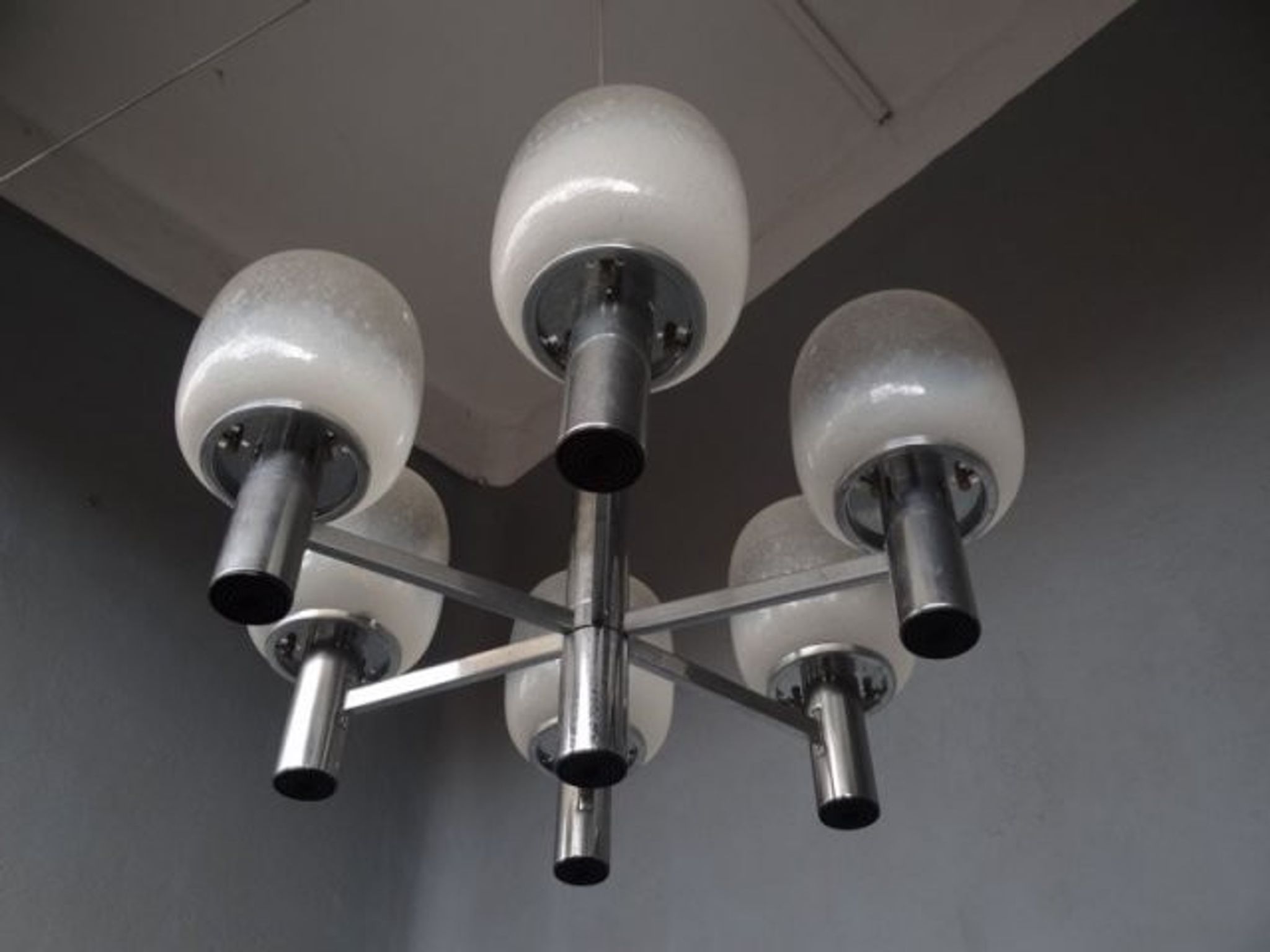 Luster chrome metal and blown glass 1970
