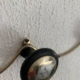 Vintage 1960s gold coat rack with 3 hooks - 45 x 7 cm