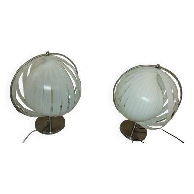 Paire de lampes moon 70's casa éditeur
