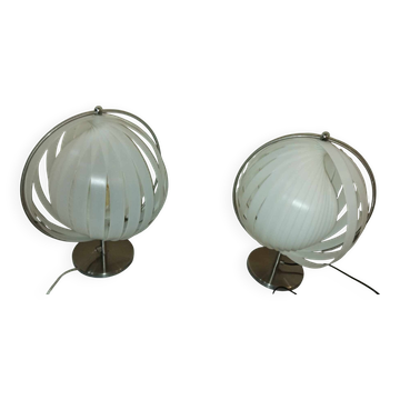 Pair of moon 70's lamps by verner panton, casa publisher