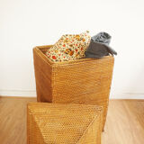 Vintage rattan and wicker storage box