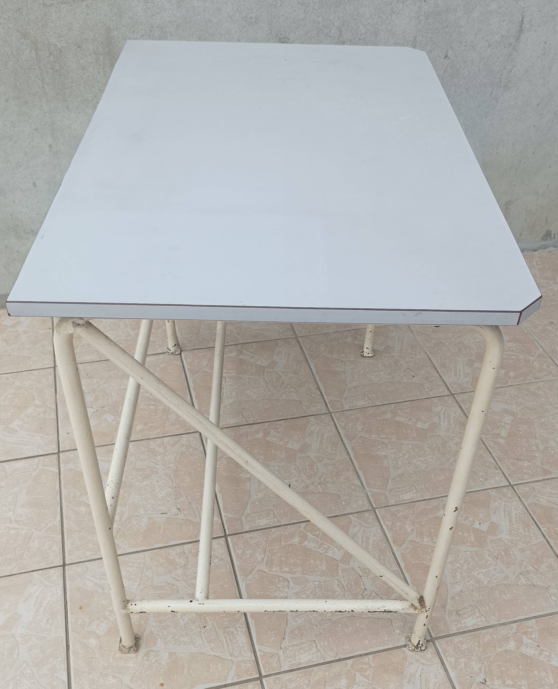 High industrial metal and formica work table