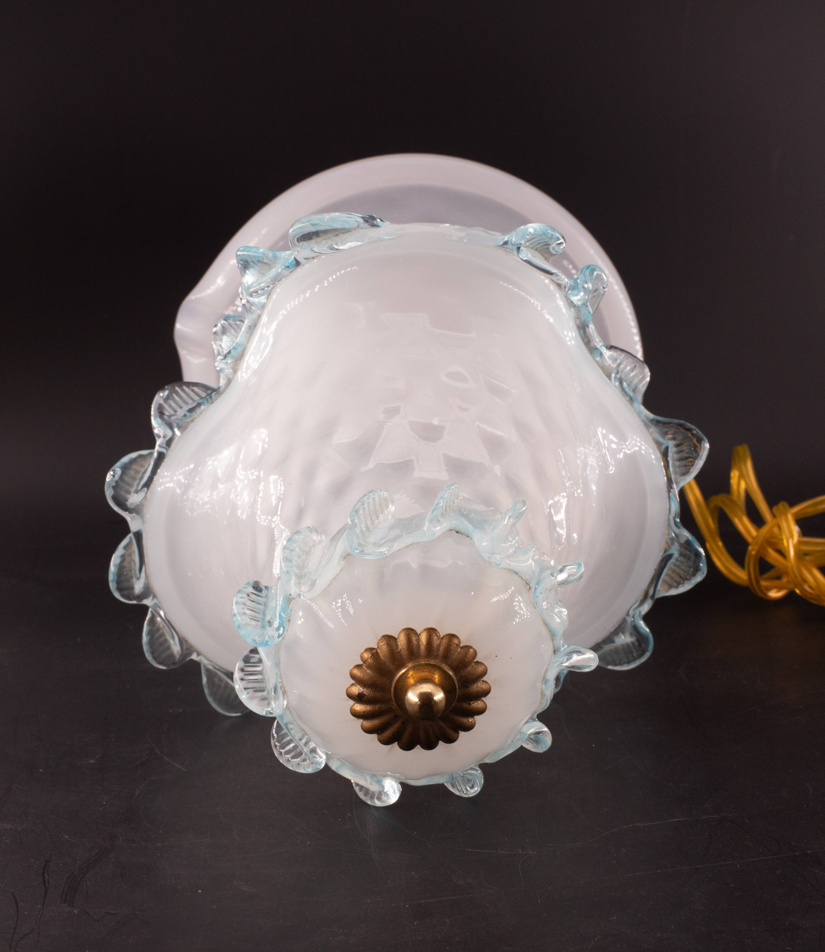 Petite Murano Blu and Trasparent Bubble Glass Table Lamps