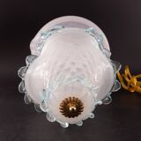 Lampe de table en verre de Murano blanc et bleu, Italie 1970