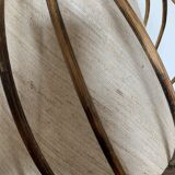 Stoneware lamp - rattan shade