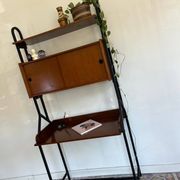 Freestanding wall unit with desk
